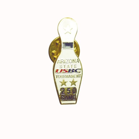 Arizona State USBC Tournament 250 Game Bowling Pin Lapel Pin - Picture 2 of 4